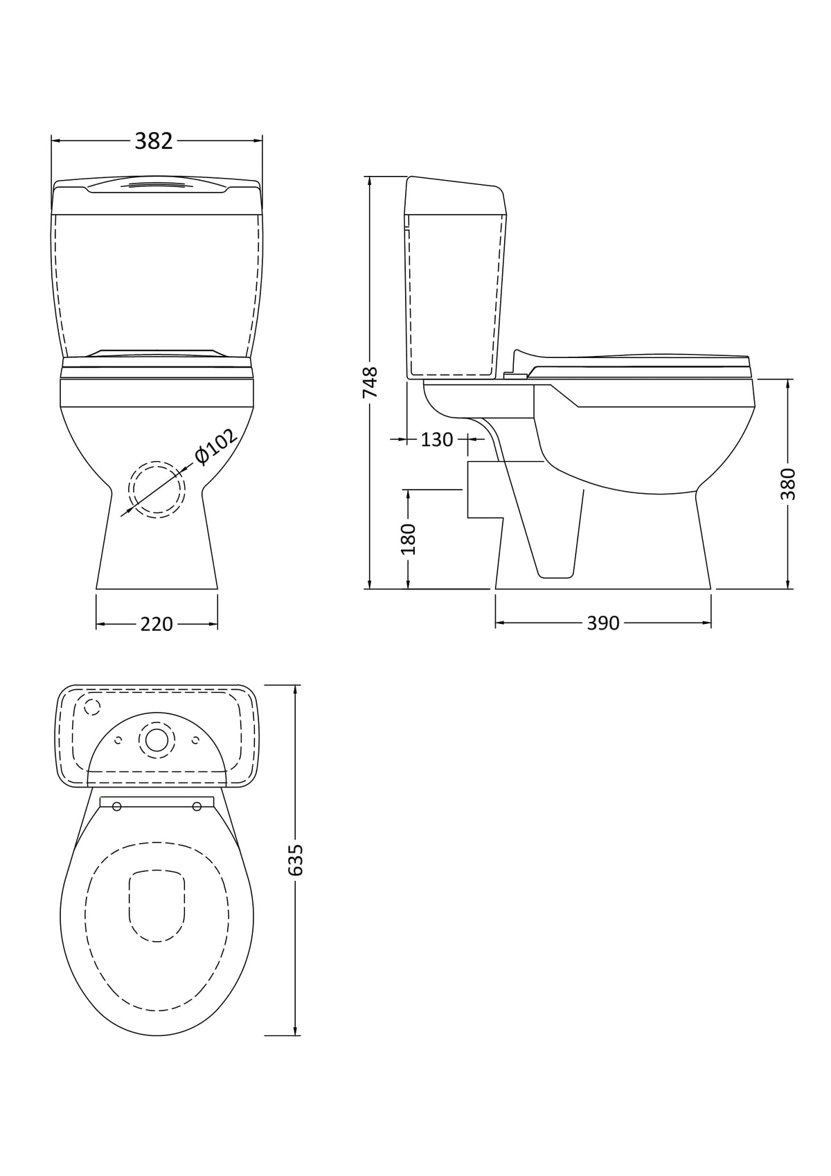 Nuie Melbourne Close Coupled Toilet – White, photo 3