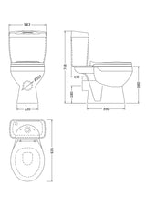 Nuie Melbourne Close Coupled Toilet – White, photo 3