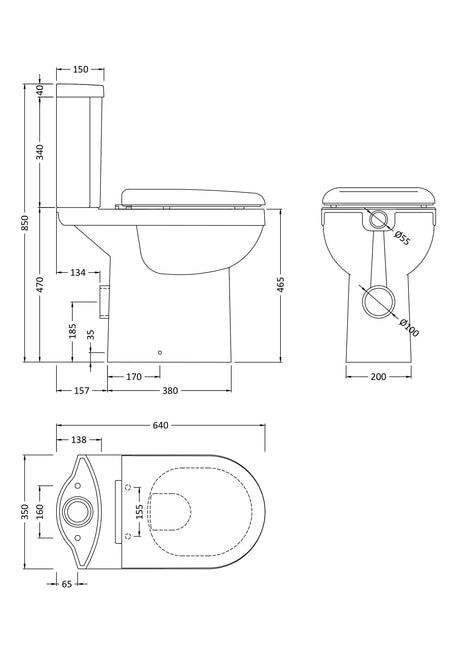 Nuie Ivo Comfort Height Pan & Cistern – White, photo 3