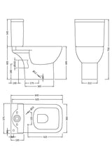 Nuie Ivo Square Rimless Pan, Cistern & Seat – White, photo 2