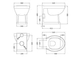 Nuie Richmond Traditional Back to Wall Toilet Pan – White, photo 3