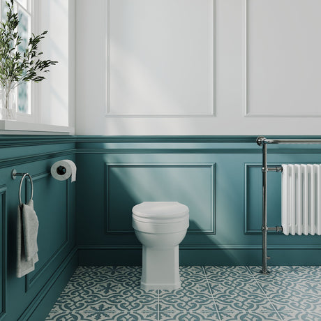 Nuie Richmond Traditional Back to Wall Toilet Pan – White