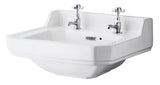 560mm Old London Richmond 2 Tap Hole Ceramic Basin – White, photo 2