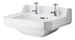 560mm Old London Richmond 2 Tap Hole Ceramic Basin – White, photo 2