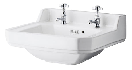 560mm Old London Richmond 2 Tap Hole Ceramic Basin – White, photo 2