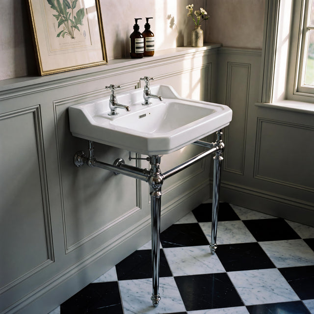 560mm Old London Richmond 2 Tap Hole Ceramic Basin – White