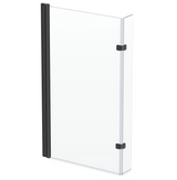 Kartell K-VIT Nero L Shaped Shower Bath Screen Square Edge with Extension Panel - Matt Black (NER-LS)