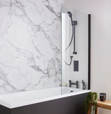 Kartell K-VIT Nero 1400x780mm Straight Bath Screen with Square Edge - Matt Black (NER-SSS)
