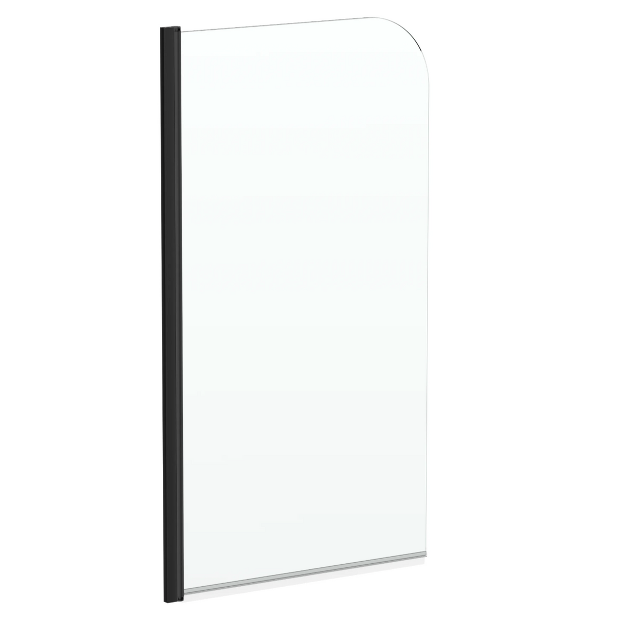 Kartell K-VIT Nero 1400x780mm Straight Bath Screen with Radius Edge - Matt Black (NER-SS)