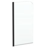 Kartell K-VIT Nero 1400x780mm Straight Bath Screen with Radius Edge - Matt Black (NER-SS)