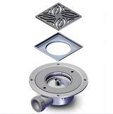 AKW Tuff Form 1 Part Gravity Stainless Steel Waste Adaptor - Tiled Floors (25418-UK)