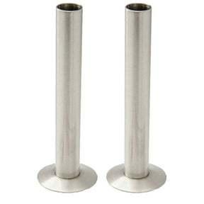 Kartell K-VIT 15mm radiator pipes and rosettes in brushed nickel – pair