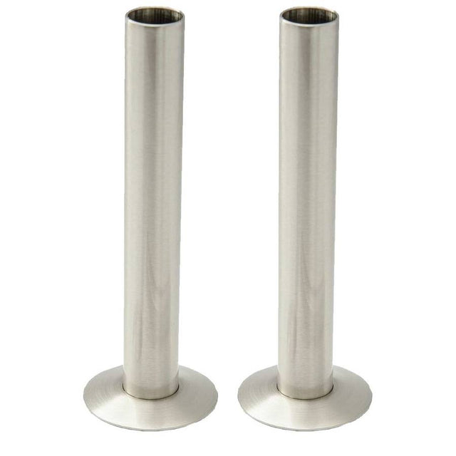Kartell K-VIT 15mm radiator pipes and rosettes in brushed nickel – pair