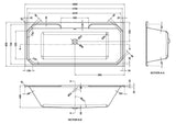 Old London Ascott Single Ended Straight Bath – 1700 x 750mm & 1800 x 800mm, photo 4