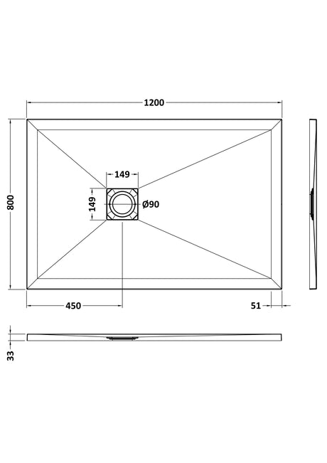 Nuie Slimline Rectangular Shower Tray, photo 5