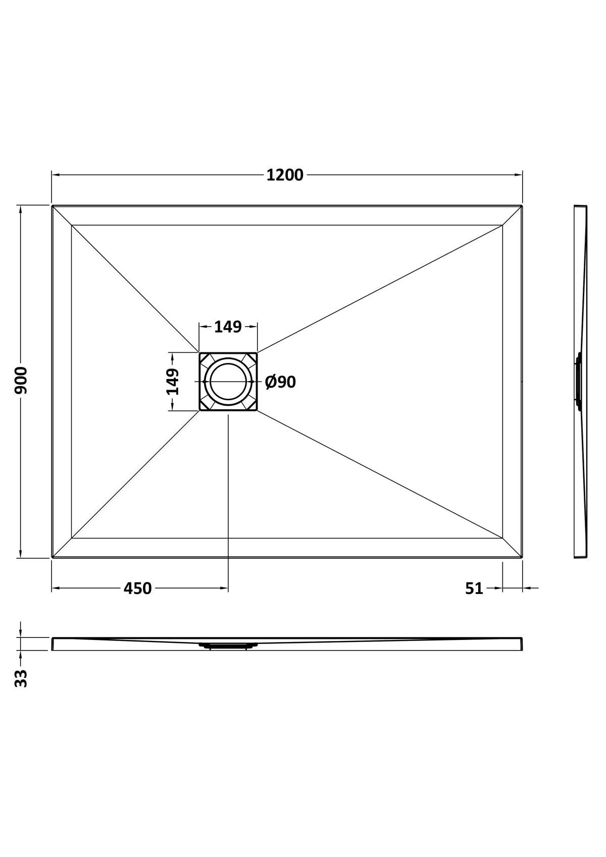 Nuie Slimline Rectangular Shower Tray, photo 6
