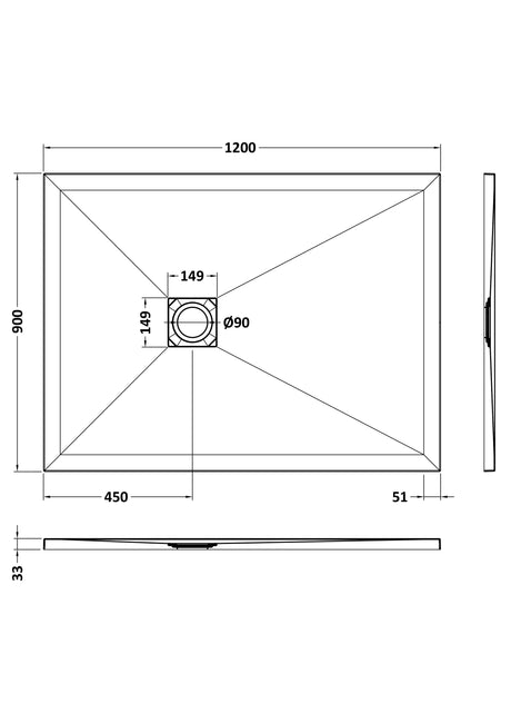 Nuie Slimline Rectangular Shower Tray, photo 6