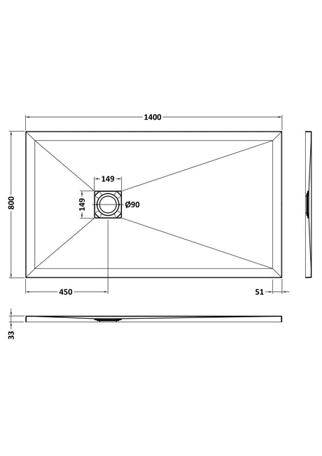 Nuie Slimline Rectangular Shower Tray, photo 7
