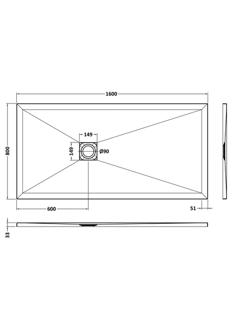 Nuie Slimline Rectangular Shower Tray, photo 9