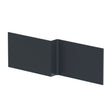 Nuie 1700mm L-Shape Square Satin MDF Matt Shower Bath Front Panel – Soft Black