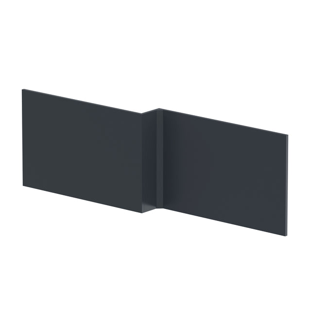 Nuie 1700mm L-Shape Square Satin MDF Matt Shower Bath Front Panel – Soft Black