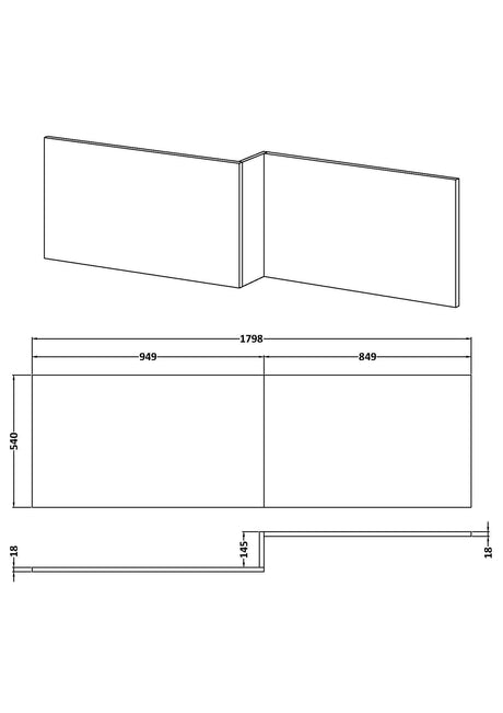 Nuie Square PVC Shower Bath Side Panel Waterproof – 1700mm & 1800mm, photo 4