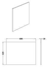 Nuie 18mm 680 x Square MDF Matt Shower Bath End Panel – Midnight Blue, photo 2