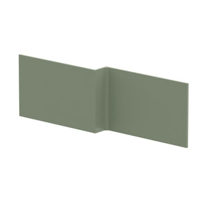 Nuie 1700mm L-Shape Square MDF Matt Shower Bath Front Panel – Satin Green