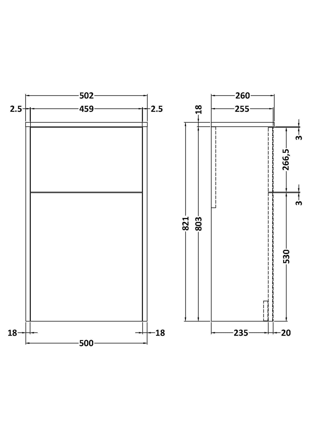 Nuie Havana 500mm Floor Standing WC Unit, photo 6