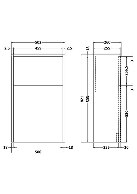Nuie Havana 500mm Floor Standing WC Unit, photo 6