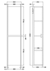 Nuie Havana 350mm 2 Door Wall Hung Tall Cabinet, photo 8