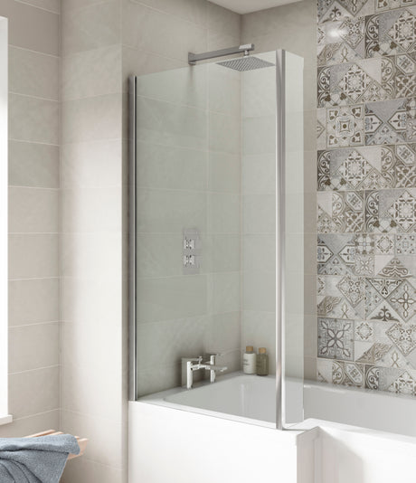 Nuie 800mm L-Shaped Bath Screen – Chrome, photo 4