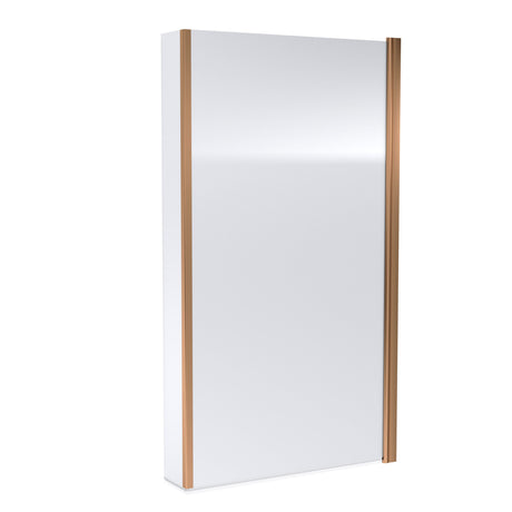 Nuie L-Shape Hinged Bath Screen with Fixed Return – Brushed Bronze