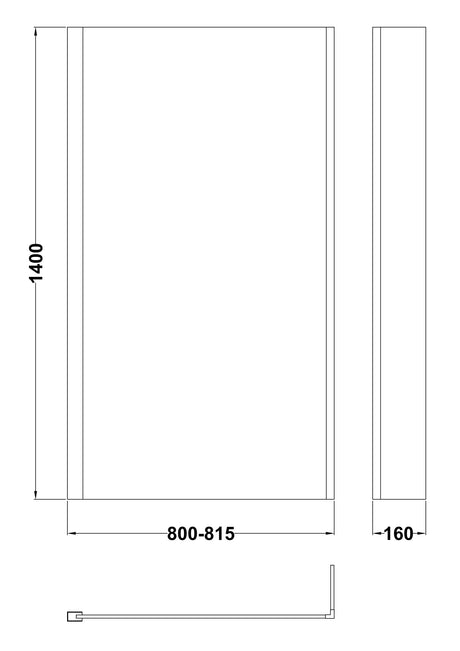 Nuie L-Shape Hinged Bath Screen with Fixed Return – Brushed Bronze, photo 2
