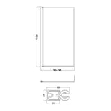 Nuie 800mm Bath Screen – 1430mm High – Brushed Brass, photo 3