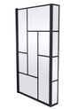 Nuie 800mm L Shape Abstract Matrix Hinged Bath Screen With Fixed Return – Matt Black, photo 2