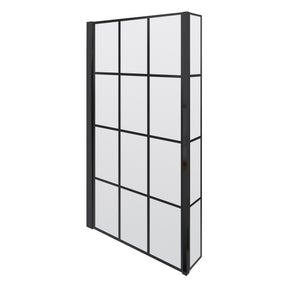 Nuie 800mm L Shape Matrix Hinged Bath Screen With Fixed Return – Matt Black, photo 2