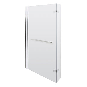Nuie 800mm L-Shaped Hinged Bath Screen With Rail – Chrome, photo 2