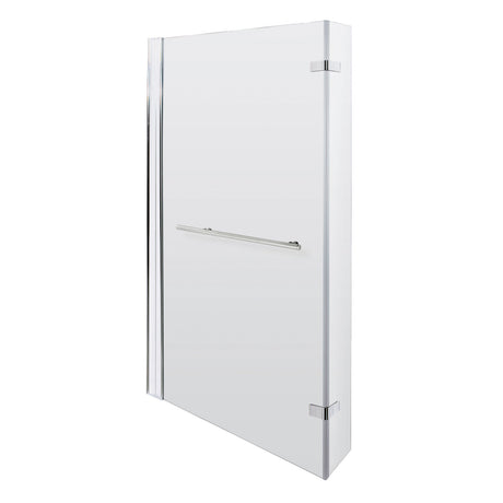 Nuie 800mm L-Shaped Hinged Bath Screen With Rail – Chrome, photo 2