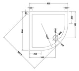 Nuie Slip Resistant Slimline Quadrant Shower Tray – 800mm & 900mm, photo 2