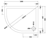 Nuie Slip Resistant Slimline Offset Quadrant Shower Tray – 900 x 760mm, 1000 x 800mm, 1200 x 800mm & 1200 x 900mm, photo 4
