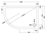 Nuie Slip Resistant Slimline Offset Quadrant Shower Tray – 900 x 760mm, 1000 x 800mm, 1200 x 800mm & 1200 x 900mm, photo 5