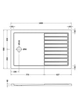 Nuie Slip Resistant Rectangular Shower Tray – 1400 x 800mm, 1400 x 900mm, 1600 x 800mm, 1700 x 700mm & 1700 x 800mm, photo 3