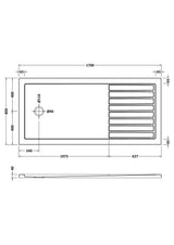 Nuie Slip Resistant Rectangular Shower Tray – 1400 x 800mm, 1400 x 900mm, 1600 x 800mm, 1700 x 700mm & 1700 x 800mm, photo 6