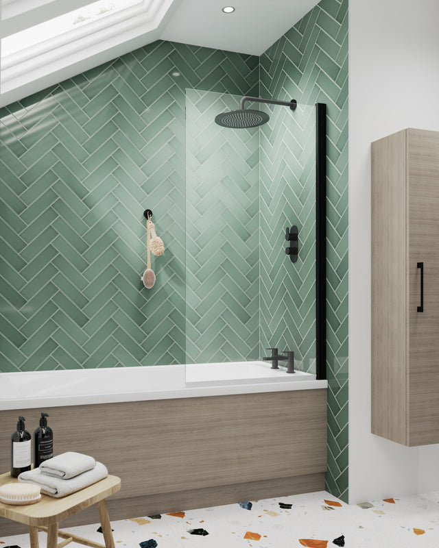Nuie Square Bath Screen – Matt Black