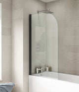 Nuie 800mm Round Bath Screen – Matt Black, photo 4