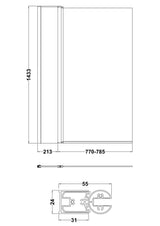 Nuie 1000mm Bath Screen With Fixed Panel – Chrome, photo 3