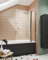 Nuie 1000mm Bath Screen With Fixed Panel – Chrome