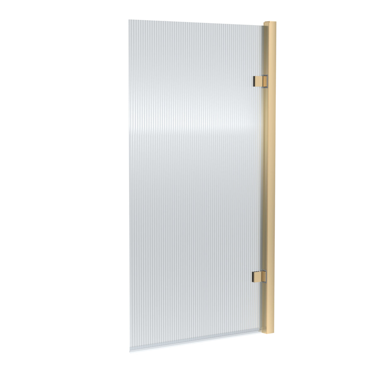 Nuie 830mm Fluted Hinged Bath Screen – Chrome, Brushed Brass or Matt Black, photo 3