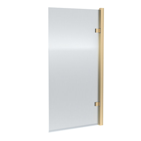 Nuie 830mm Fluted Hinged Bath Screen – Chrome, Brushed Brass or Matt Black, photo 3